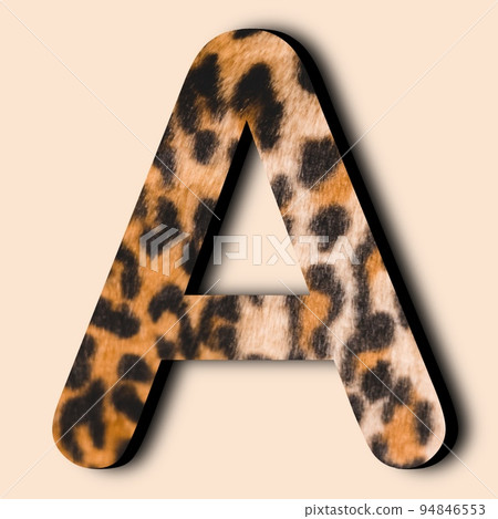 Three-dimensional decorative letters, leopard-print initial letters, Roman letters, decorative uppercase letters, and alphabetic floral letters 94846553