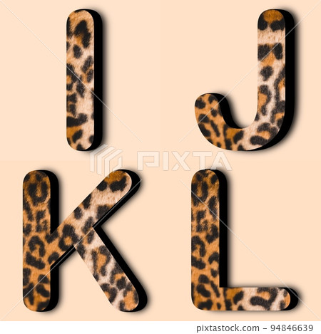 Three-dimensional decorative letters, leopard-print initial letters, Roman letters, decorative uppercase letters, and alphabetic floral letters 94846639