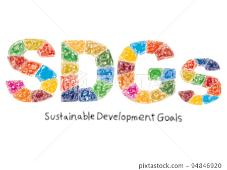 Cute handwritten crayon SDGs icon 94846920