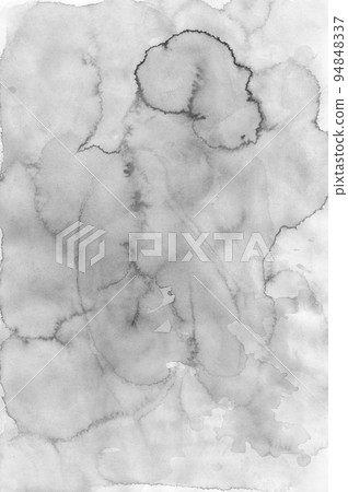 Watercolor light gray background texture. Grey stains on paper overlay. 94848337