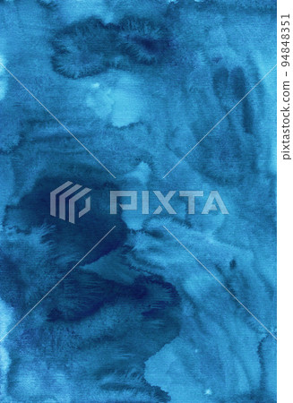 Watercolor deep peacock blue background texture. Aquarelle abstract dirty turquoise overlay. Watercolor deep peacock blue background texture. Aquarelle abstract dirty turquoise overlay. 94848351