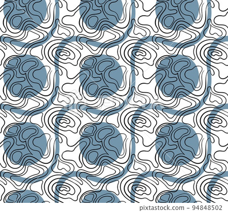 Modern style semless vector pattern made on curves and circles Modern style semless vector pattern made on curves and circles 94848502