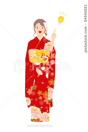 一個穿著和服的女人指點並給出建議 一個穿著和服的女人指點並給出建議 94848881