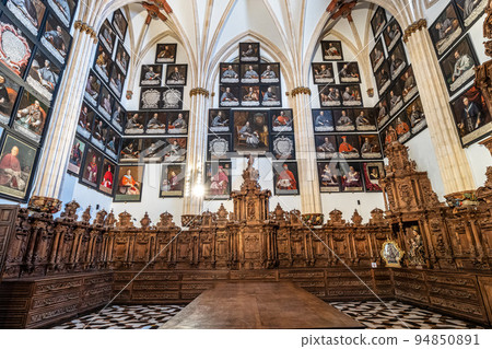 Interior of the Burgos Cathedral in Castilla y Leon, Spain. Unesco World Heritage Site. 94850891