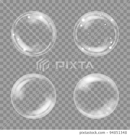Transparent shiny foam bubbles set Transparent shiny foam bubbles set 94851348