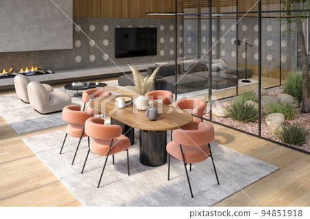 Modern style conceptual interior room 3d illustration Modern style conceptual interior room 3d illustration 94851918