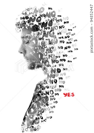 Conceptual paintography portrait of a man Conceptual paintography portrait of a man 94852447