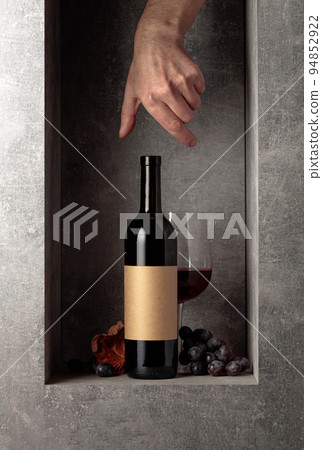 Red wine with blue grapes. Red wine with blue grapes. 94852922