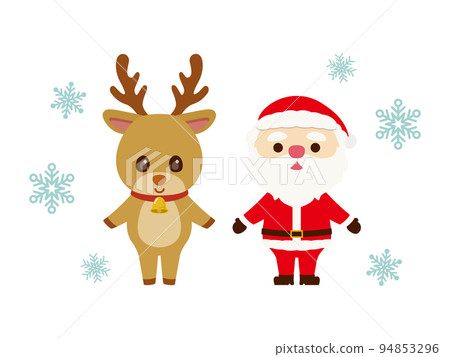 santa claus and reindeer 3 94853296