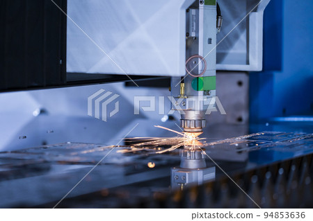 Cnc milling machine. Processing and laser cutting for metal in the industrial. Motion blur. Industrial exhibition of machine tools. Cnc milling machine. Processing and laser cutting for metal in the industrial. Motion blur. Industrial exhibition of machine tools. 94853636