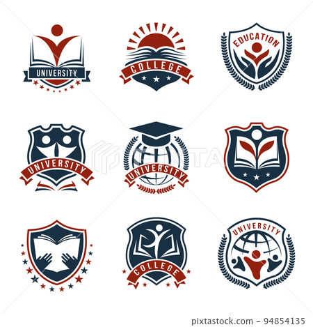Colorful University Logos Isolated Set 94854135