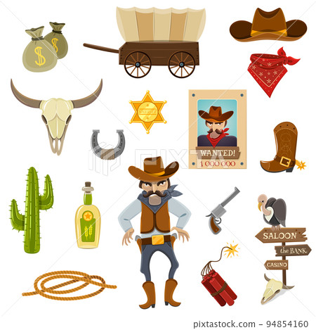 Cowboy Icons Set 94854160