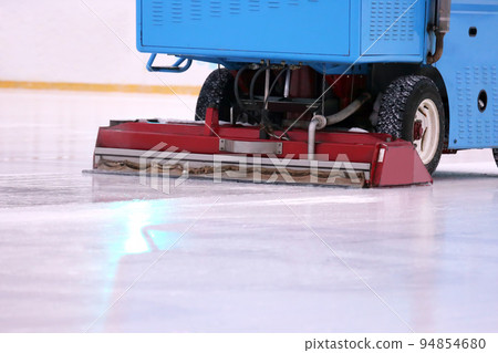 special machine ice harvester cleans the ice rink 94854680