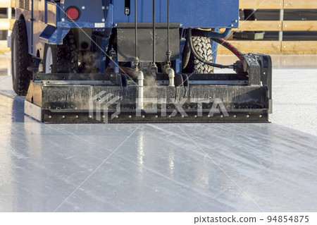 special machine for cleaning ice on an ice rink. transport industry. street ice rink service 94854875