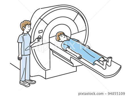 Men undergoing MRI examination 94855109
