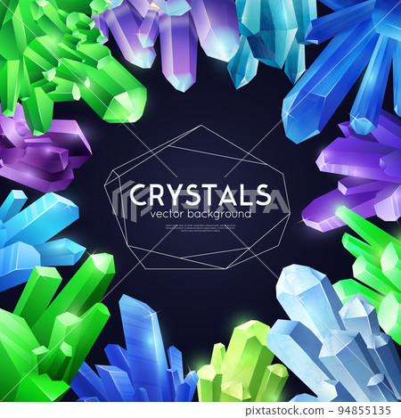 Crystals Colorful Realistic Background 94855135