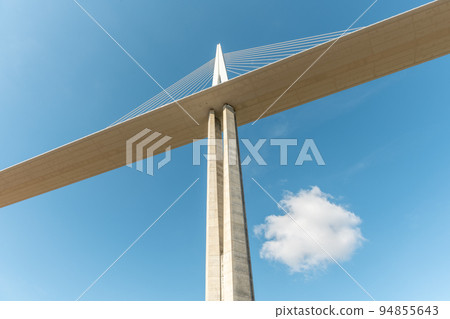 Millau viaduct, cable-stayed bridge over Tarn valley. A75 motorway. The highest road bridge in the world. Millau viaduct, cable-stayed bridge over Tarn valley. A75 motorway. The highest road bridge in the world. 94855643
