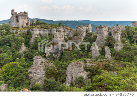 Rocks with strange shapes in the chaos of Montpellier-le-Vieux in the cevennes national park. 94855770
