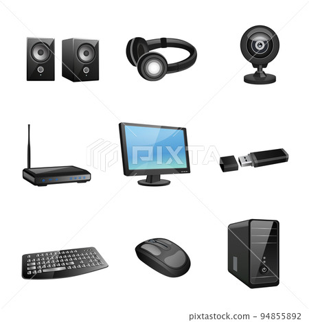 Computer accessories icons black Computer accessories icons black 94855892
