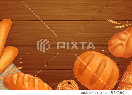 Bread Bakery Realistic Background Bread Bakery Realistic Background 94856034
