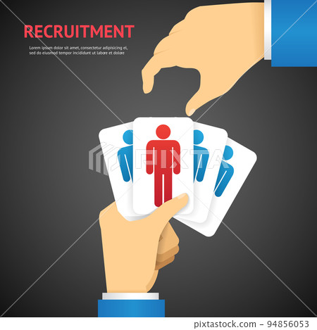 Creative Recruitment Cards Hold by Hand Concept 94856053