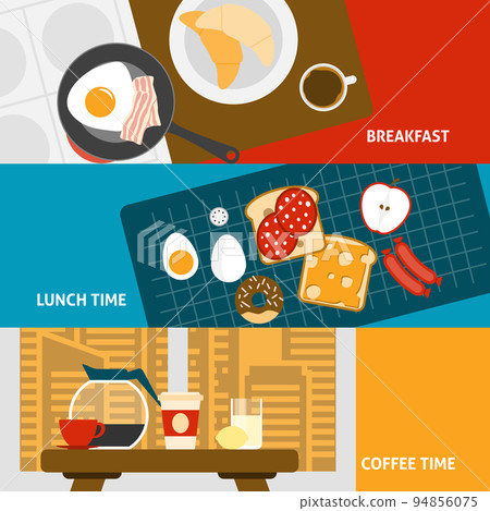 Breakfast banners set Breakfast banners set 94856075