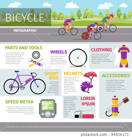 Bicycle vector infographic template in flat style 94856171
