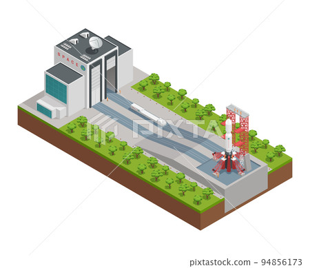 Rocket Isometric Composition 94856173