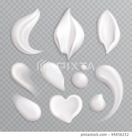 Cosmetic Cream Smears Realistic Icon Set Cosmetic Cream Smears Realistic Icon Set 94856252