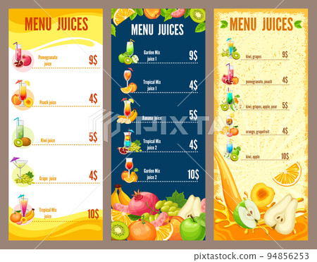 Colorful Natural Juices Menu Template Colorful Natural Juices Menu Template 94856253