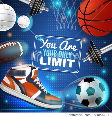 Colorful Poster With Sport Inventory 94856295