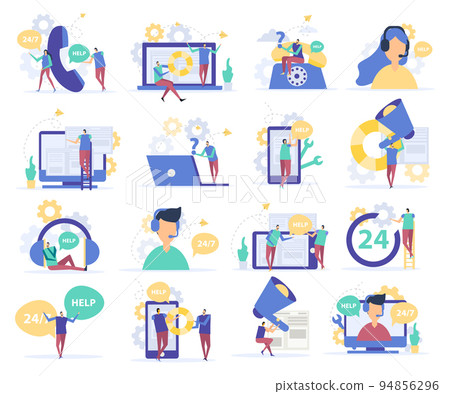 Customer Support Flat Icons 94856296
