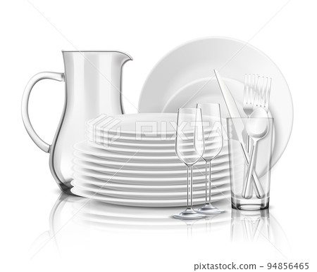 Clean Tableware Realistic Design Concept 94856465