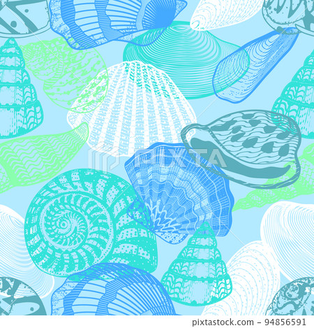 Colorful Underwater Ocean Life Seamless Pattern 94856591
