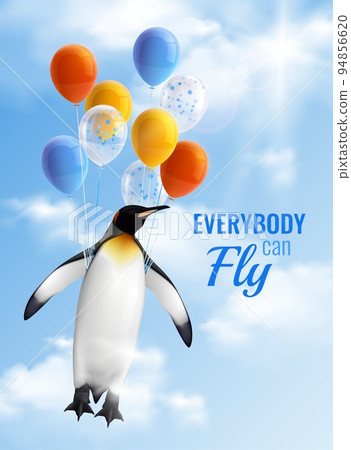Penguin Flying By Air Balloons Penguin Flying By Air Balloons 94856620