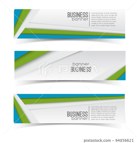 Business Geometric Infographic Horizontal Banners Business Geometric Infographic Horizontal Banners 94856621