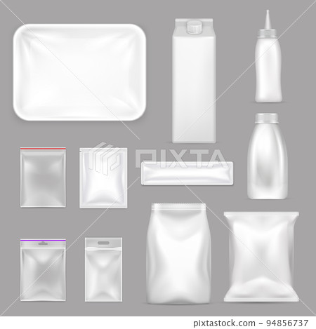 Blank Food Packaging Realistic Set Blank Food Packaging Realistic Set 94856737