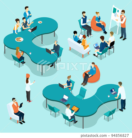 Coworking People Isometric Set 94856827