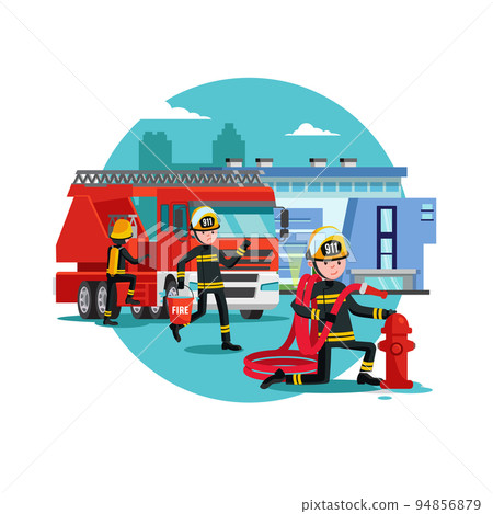 Colorful Firefighting Template 94856879