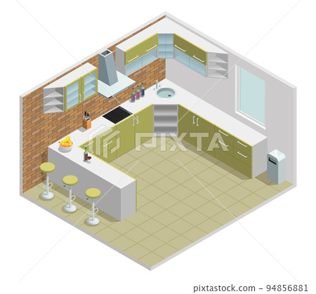 Kitchen Interior Isometric Design Kitchen Interior Isometric Design 94856881