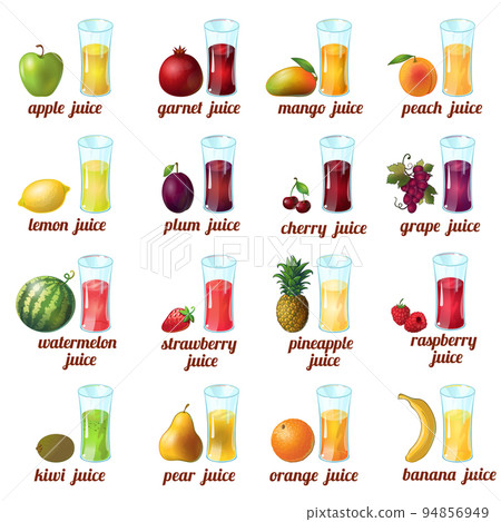 Fruits Juice Icon Set Fruits Juice Icon Set 94856949