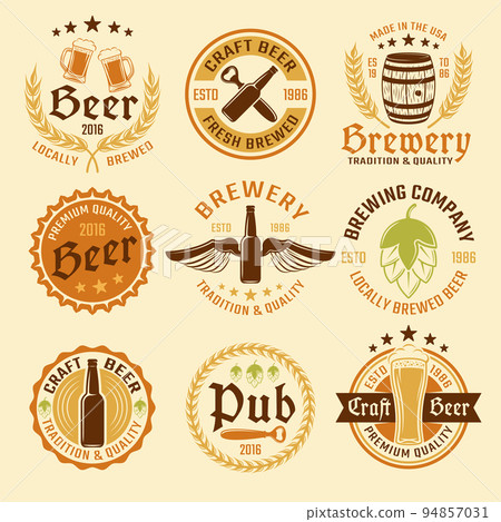 Colored Beer Emblem Set 94857031
