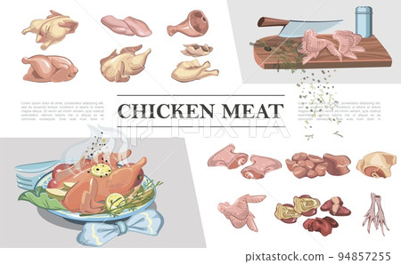 Colorful Chicken Meat Composition Colorful Chicken Meat Composition 94857255