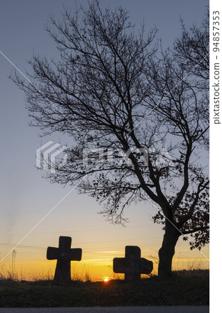 Reconciliation crosses near Milhostov, Western Bohemia, Czech Republic 94857353