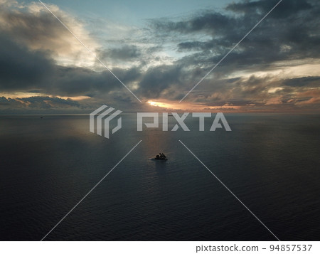 Uninhabited island JEEP island in Chuuk, Micronesia. Here is the world's greatest wreck diving destination. 94857537