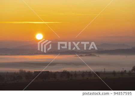 Sumava sumset near Pisek, Southern Bohemia, Czech Republic 94857595