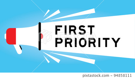 Color megaphone icon with word first priority... - Stock Illustration ...