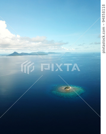 Uninhabited island JEEP island in Chuuk, Micronesia. Here is the world's greatest wreck diving destination. Uninhabited island JEEP island in Chuuk, Micronesia. Here is the world's greatest wreck diving destination. 94858118