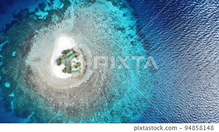 Uninhabited island JEEP island in Chuuk, Micronesia. Here is the world's greatest wreck diving destination. Uninhabited island JEEP island in Chuuk, Micronesia. Here is the world's greatest wreck diving destination. 94858148