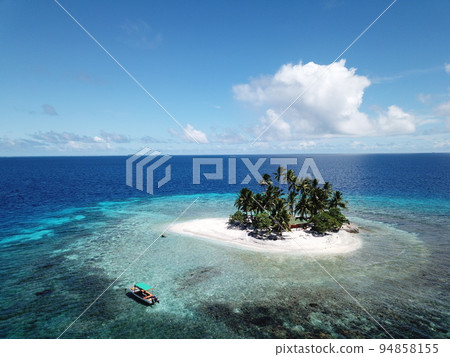 Uninhabited island JEEP island in Chuuk, Micronesia. Here is the world's greatest wreck diving destination. 94858155